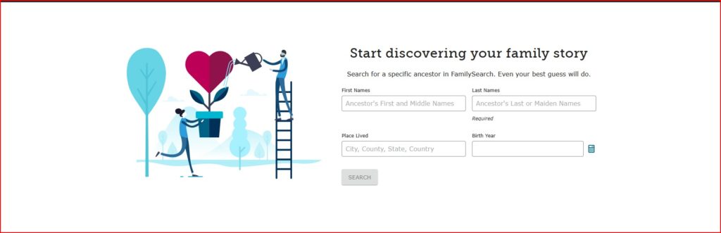 Family Search Home Page - 02
