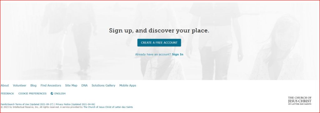 Family Search Home Page - 07